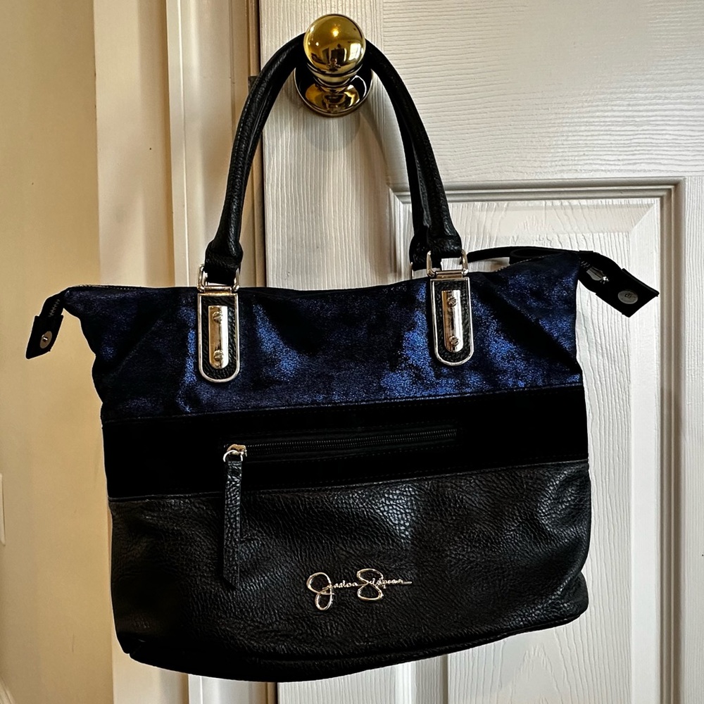 Jessica Simpson Black and Blue Tote Bag